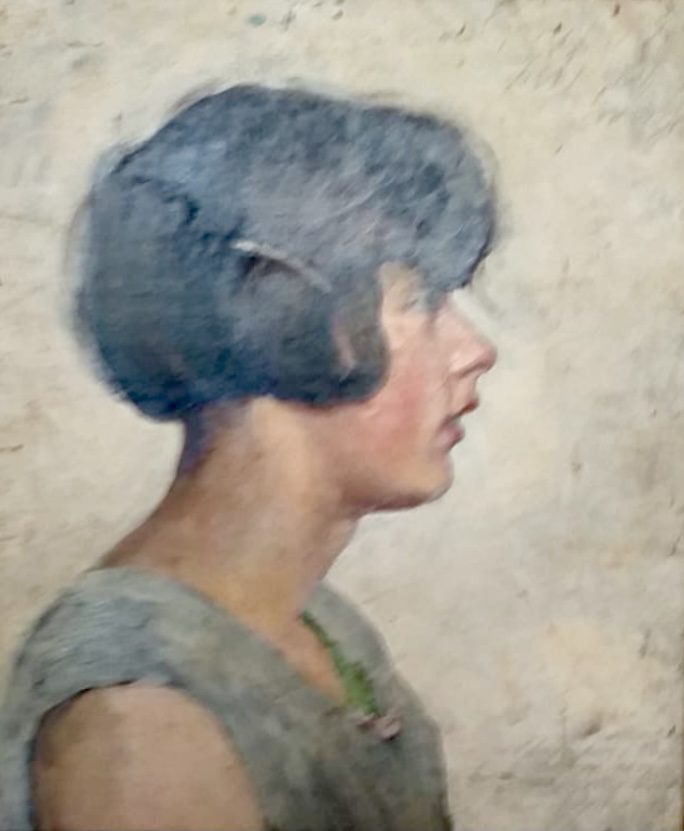 Portretstudie Riek Haar met blauw hesje (1934)