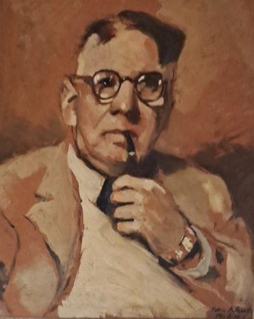 Portret Jan van Riemsdijk pijprokend (1951)